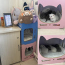 Pet Cat Cage With Hammock Nest Cat House Closed Delivery Room Tree Combination Cat Crawler Toys