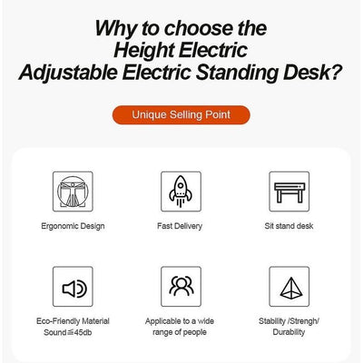 Desiny RGB Height Adjustable Table 140/160cm Electric Standing Desk Computer Table Home Furniture