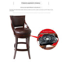 Bar Chair Chuangyun American Country First Layer Cowhide Rotating Beech Genuine Leather High