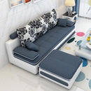 L-shaped 3-4 Seat Sofa With Footrest Living Room Economical Sofa Bed Combo Set Removable And