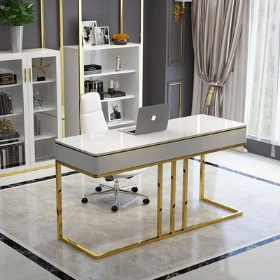 Anershu Nordic Marble Desk Luxury Desk Single Computer Desk Simple Modern Writing Desk Negotiation