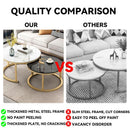 2 In 1 Nordic Coffee Table Modern Light Luxury Round Side Table Set Living Room Sofa Tea Table