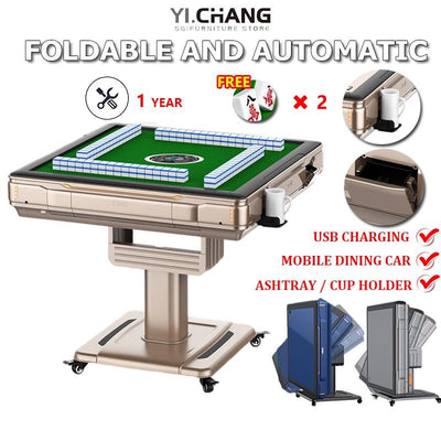 YICHANG Mahjong Table Machine Full Automatic Mahjong Table Dual Purpose Roller Coaster Heating