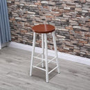 High Chair Bar Stool Minimalist Fashion Creative Steel Wood Thickened Dining Chair（70cm）