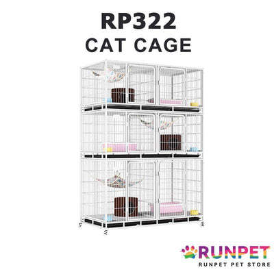 RUNPET Cat Cage Cat Cage Breeding Cage Three-tier Breeding Cage Cat Villa Pet Shop Cat House