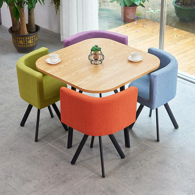 (MUWU) Simple Negotiation Stoic Table and Chair Combination 4 People Leisure Creative Reception Net