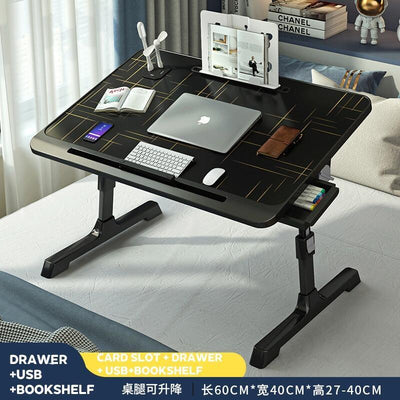 Fanenso Small Table Foldable Table Lifting Folding Bed Movable Table Notebook Computer Table