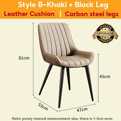 DF New Dining Chair Nordic Dining Chair Waterproof Leather Gold Dining Chair Home Iron Art Chair