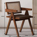 Nordic Rattan Chair Solid Wood Dining Chair Study Chairs Balcony Handmade Portable Chair Design