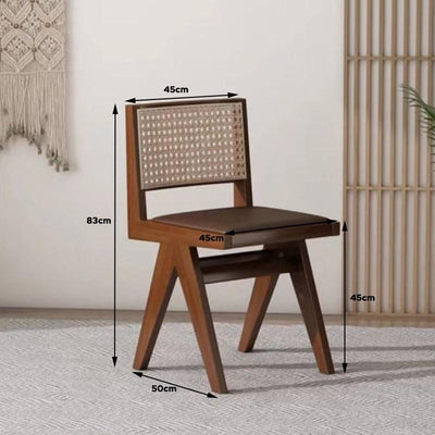 Nordic Rattan Chair Solid Wood Dining Chair Study Chairs Balcony Handmade Portable Chair Design