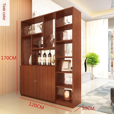 Solid Wood Storage Cabinet Hall Entrance Door Screen bookshelf Partition Space Saver Display Rack