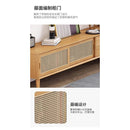 GH Tv Console Cabinet Solid Wood Coffee Table Rattan Storage Cabinet Combination Living Room Nordic