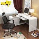 Modern and Simple Desktop Office Computer Corner Home Desk Combination Bookcase White Paint