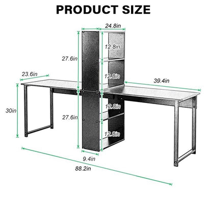 【🇸🇬 Ready Stock】Desk Bookcase Series Of Twins With Student Double Home Writing Table Study Table