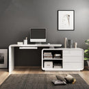 Modern and Simple Desktop Office Computer Corner Home Desk Combination Bookcase White Paint