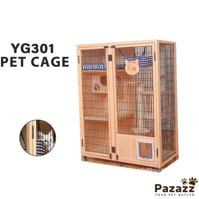 Pazazz Cat Cage Villa Solid Wood Large Household Indoor Breeding Three-layer Cat House Display Cage