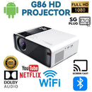 Mini Projector G86 Home TV Wifi HD 1080P Wireless Mirroring Screen Bluetooth Remote Control Portable