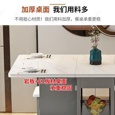 2022 Dining Table Set Marble Foldable Dining Table Movable Small House Multifunctional Combined