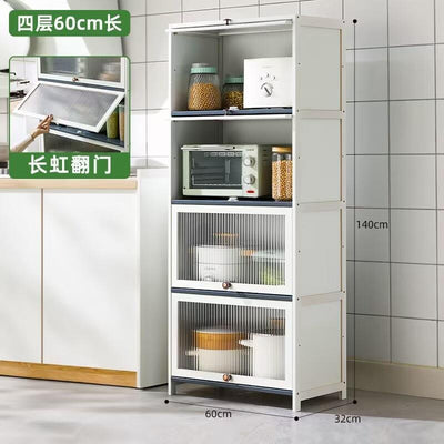 CAGK SG Stock Kitchen Cabinet Storage Multilevel Kitchen Storage Shelf Cupboard Cabinet Microwave