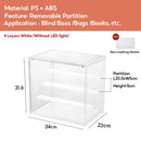 LED Light Acrylic Display Box Popmart Blind Box Display Box Figurine Display Case Magnetic Closure