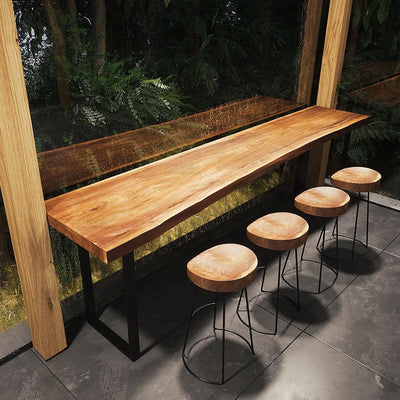 Bar Table Solid Wood Home Against The Wall Long High Bar Terrace Balcony Table Creative Coffee Milk