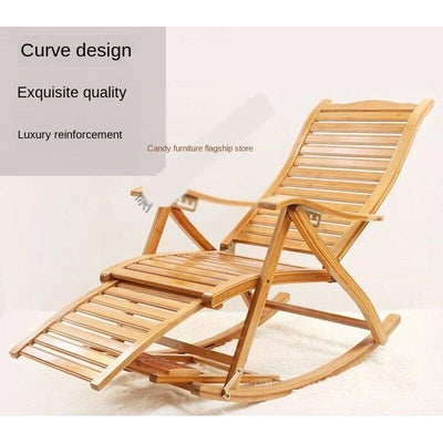 Sleeping Reclining Folding Lunch Break Free Household Balcony Leisure Elderly Bamboo Fu-shaped