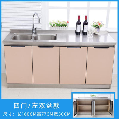 YSHF Kitchen Cabinet Storage Household With Gas Stove Sink Kitchen Cupboards Stainless Steel Kitchen