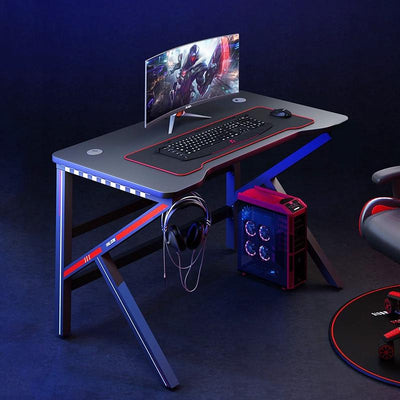 【2022 NEW】E-sports Gaming Table Computer Table With RGB Lighting Home Ergonomic Study Table Study