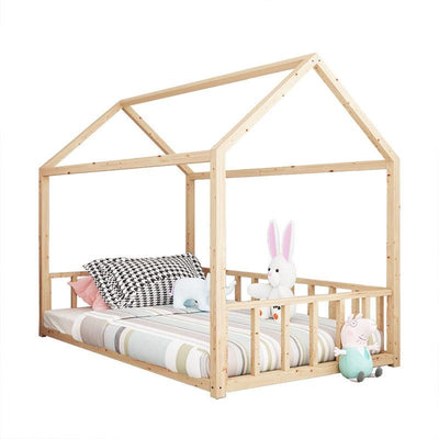 Solid Wood Children's Bed Baby Flatbed Ins Boys And Girls Princess Cabin Bed Home Floor Tatami