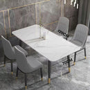 Y&U Nordic Rock Slab Dining Table And Chair Set Light Luxury Dining Chair Household Marble Dining