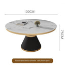 Nordic Marble with Turntable Modern Simple Small Apartment Iron Light Luxury Household Round Dining