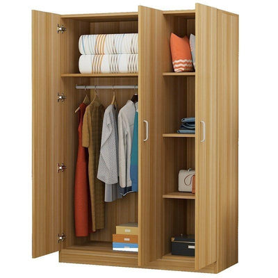 Bedroom Square Lattice Cabinet Wardrobe 140cm Small Household Load-bearing Wood 40/50 Deep Hanging