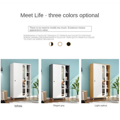 Wardrobe Whit Mirror Sliding Wardrobe Bedroom Dressing Mirror Wardrobe Storage Cabinet