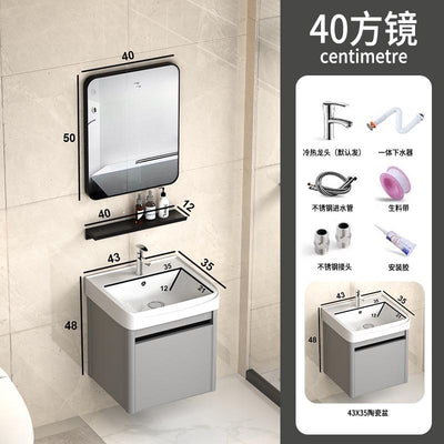 PYGH Italian Slate Bathroom Cabinet Thickened Aluminum Alloy Bathroom Vanity Cabinet Bathroom Smart