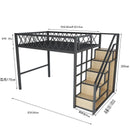 Iron art small apartment loft apartment provincial space elevated bed double compound staggered half