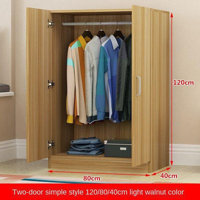 Bedroom Square Lattice Cabinet Wardrobe 140cm Small Household Load-bearing Wood 40/50 Deep Hanging