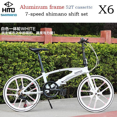 Hito X6 Foldable Bicycle Shimano 7-speed 20/22 inch Folding Bicycle Aluminum Frame Ultra Light 52T