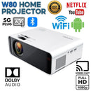 Home Android Projector 1080P Portable W80 Smart 4K LED LCD Wireless WIFI Bluetooth5.0 HD Mini Home