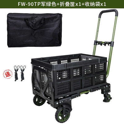 Household Foldable Trolley Big Capacity Multifunction Cart Loading 150kg Platform Trolley Can Adjust