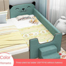 IN STOCK Solid Wood Children's with Guardrail Widened Adult Small Big Bed Crib Yanbian Stitching