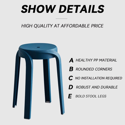 【Buy 3 Free 1】Nordic Dining Stool living room Small Stool Simple Plastic Stool Round Shape Stool