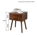 Sanson . Nordic Minimalist Solid Wood Bedside Table Retro Bedside Cabinet Japanese-style White Wax