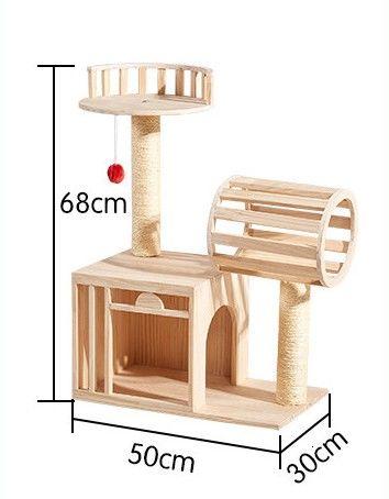 Large and Medium-sized Solid Wood Sisal Climbing Cat's Nest Wooden Four Seasons Universal Scratch