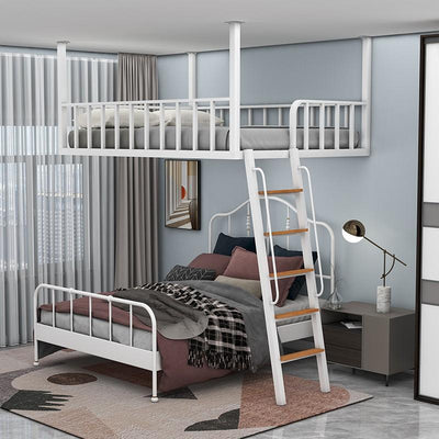 Loft Bed Frame Iron Bed Loft Bed Thickened Reinforced Material Loft Bed Apartment Student Dormitory