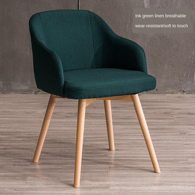 Nordic Fabric Negotiation Leisure Solid Wood Coffee Restaurant Computer Stool Home Modern Simple