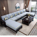 New Chinese Solid Wood Sofa Combination Zen After The Modern Minimalist Chinese Style Living Room