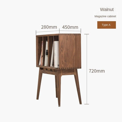 Nordic Black Walnut Table Solid Wood Creative Bookshelf Simple Design Book Rack