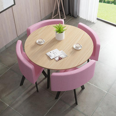 SENBIJU Nordic Dining Table Simple Combination Set With 4 Dining Chairs Family Sales Office