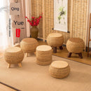 Rattan-made Low Balcony Bench Sofa Straw-made Household Seat Pier Small Round Stool Tatami Chair