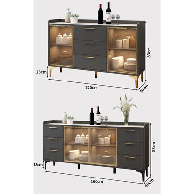 Pl Sideboard Kitchen Cabinet Cupboard Household Kitchen Storage Rack Locker Tea Cabinet Wine Cabinet